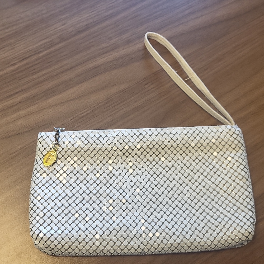 White Chain Mail Clutch